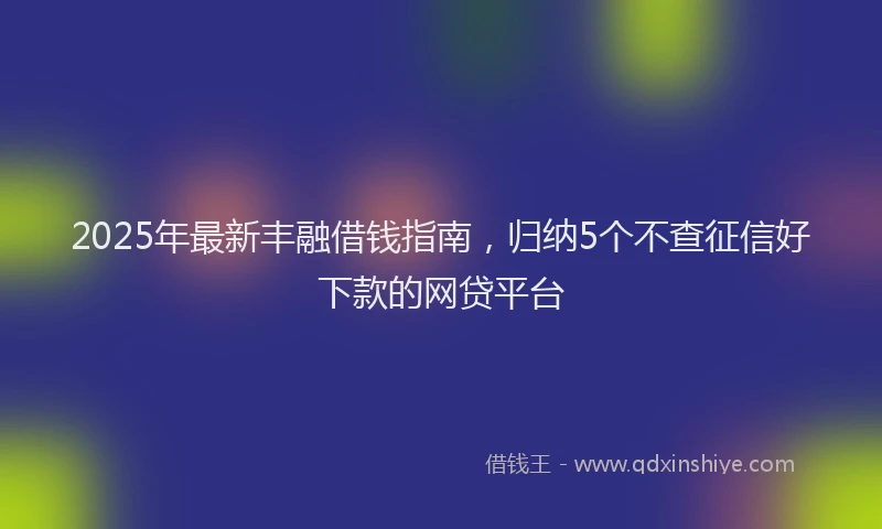 2025年最新丰融借钱指南，归纳5个不查征信好下款的网贷平台