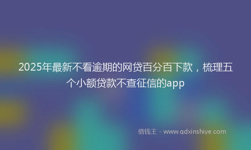 2025年最新不看逾期的网贷百分百下款，梳理五个小额贷款不查征信的app