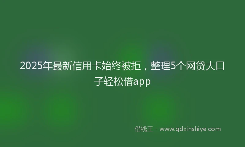 2025年最新信用卡始终被拒，整理5个网贷大口子轻松借app