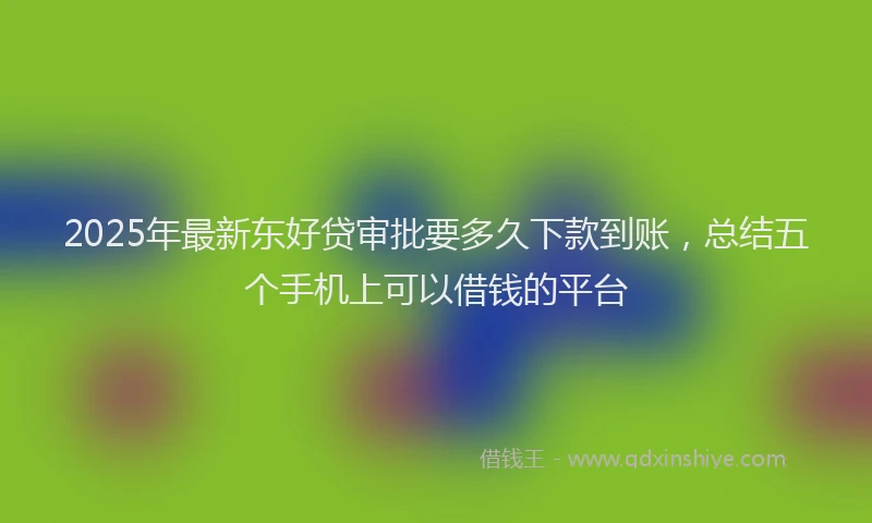 2025年最新东好贷审批要多久下款到账，总结五个手机上可以借钱的平台