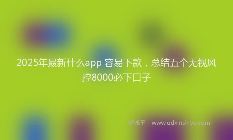 2025年最新什么app 容易下款，总结五个无视风控8000必下口子