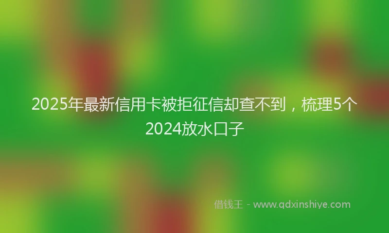 2025年最新信用卡被拒征信却查不到，梳理5个2024放水口子