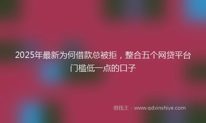 2025年最新为何借款总被拒，整合五个网贷平台门槛低一点的口子
