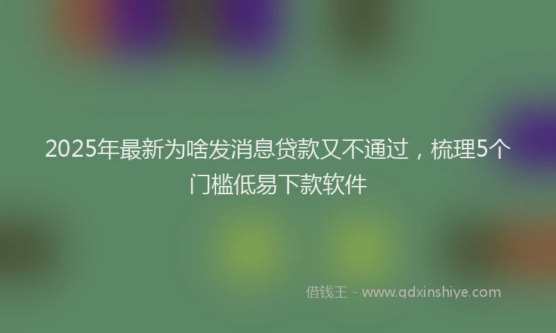 2025年最新为啥发消息贷款又不通过，梳理5个门槛低易下款软件