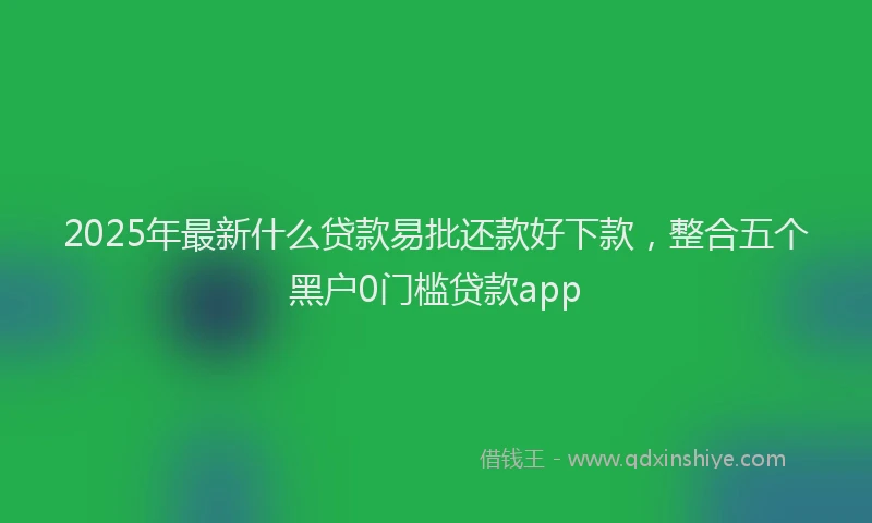 2025年最新什么贷款易批还款好下款，整合五个黑户0门槛贷款app