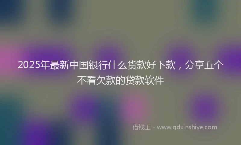 2025年最新中国银行什么货款好下款，分享五个不看欠款的贷款软件