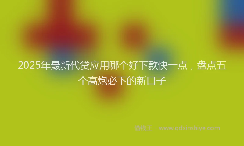 2025年最新代贷应用哪个好下款快一点，盘点五个高炮必下的新口子