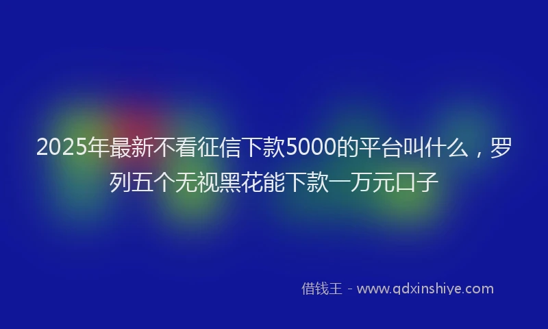 2025年最新不看征信下款5000的平台叫什么，罗列五个无视黑花能下款一万元口子
