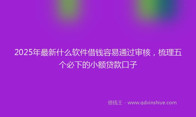 2025年最新什么软件借钱容易通过审核，梳理五个必下的小额贷款口子