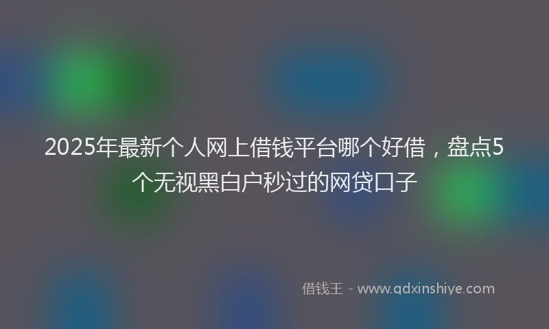 2025年最新个人网上借钱平台哪个好借，盘点5个无视黑白户秒过的网贷口子