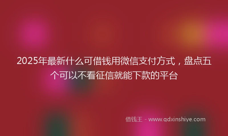 2025年最新什么可借钱用微信支付方式，盘点五个可以不看征信就能下款的平台