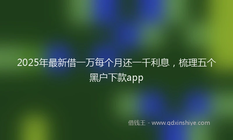 2025年最新借一万每个月还一千利息，梳理五个黑户下款app