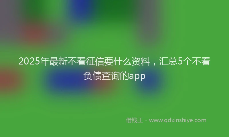 2025年最新不看征信要什么资料，汇总5个不看负债查询的app