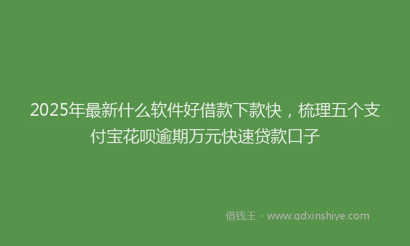 2025年最新什么软件好借款下款快，梳理五个支付宝花呗逾期万元快速贷款口子