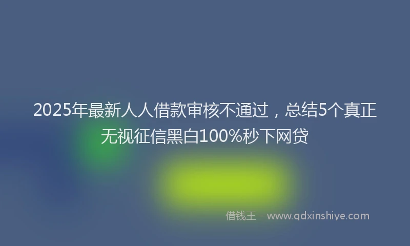 2025年最新人人借款审核不通过，总结5个真正无视征信黑白100%秒下网贷