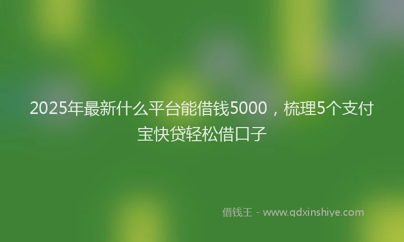 2025年最新什么平台能借钱5000，梳理5个支付宝快贷轻松借口子