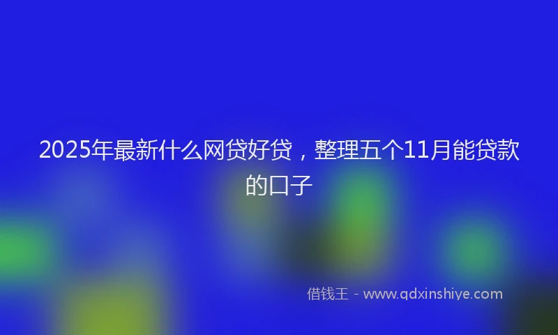 2025年最新什么网贷好贷，整理五个11月能贷款的口子