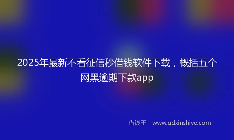2025年最新不看征信秒借钱软件下载，概括五个网黑逾期下款app