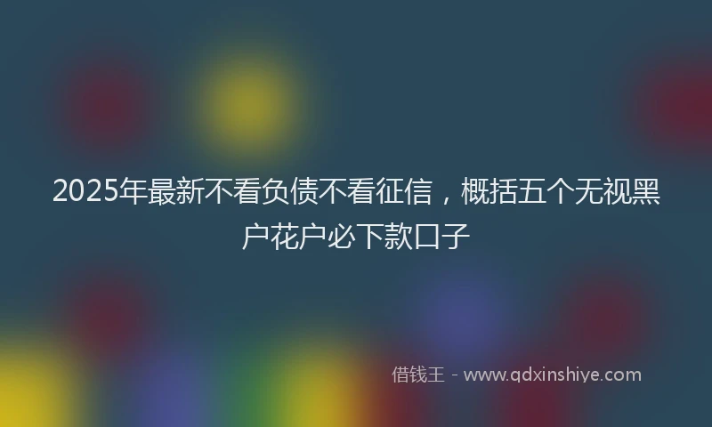 2025年最新不看负债不看征信，概括五个无视黑户花户必下款口子