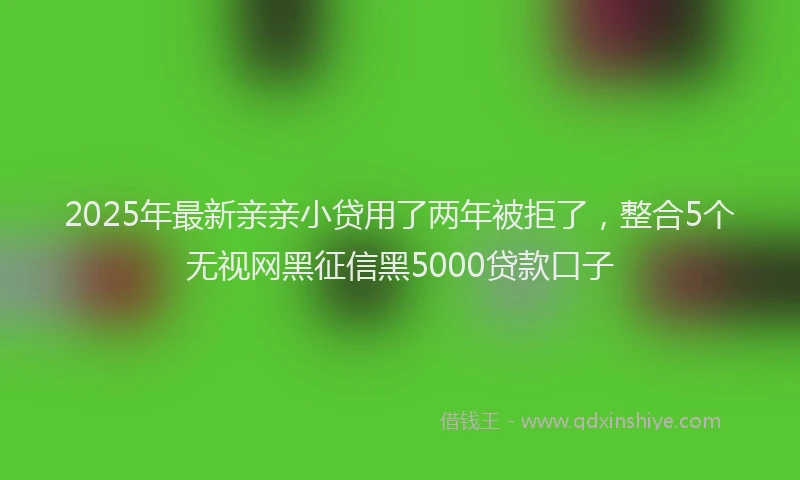 2025年最新亲亲小贷用了两年被拒了，整合5个无视网黑征信黑5000贷款口子