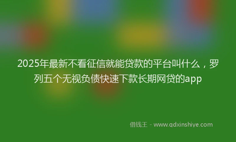 2025年最新不看征信就能贷款的平台叫什么，罗列五个无视负债快速下款长期网贷的app