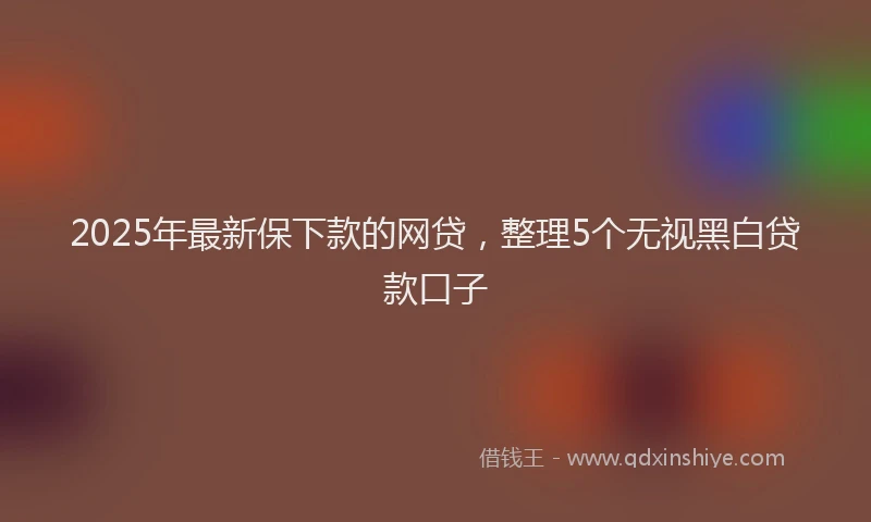 2025年最新保下款的网贷，整理5个无视黑白贷款口子