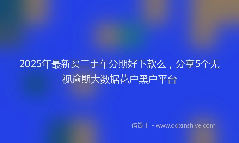2025年最新买二手车分期好下款么，分享5个无视逾期大数据花户黑户平台