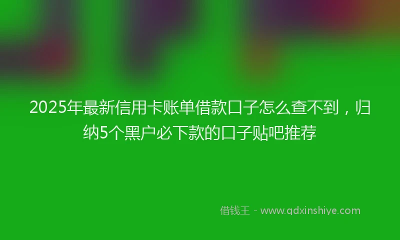 2025年最新信用卡账单借款口子怎么查不到，归纳5个黑户必下款的口子贴吧推荐