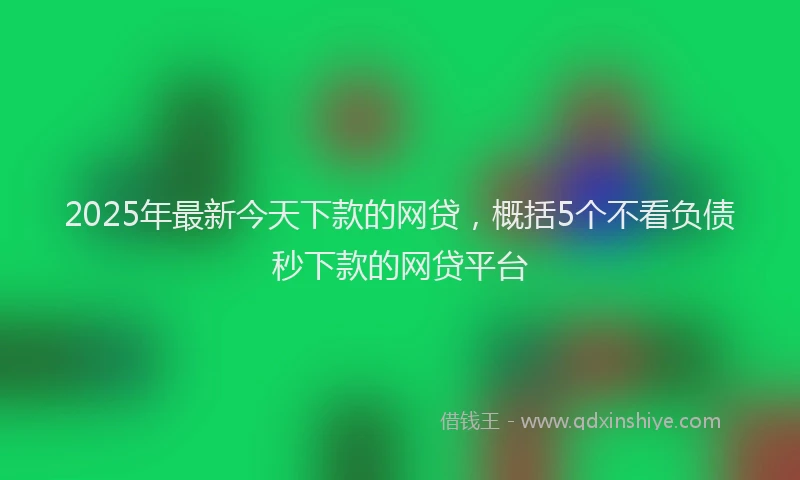 2025年最新今天下款的网贷，概括5个不看负债秒下款的网贷平台