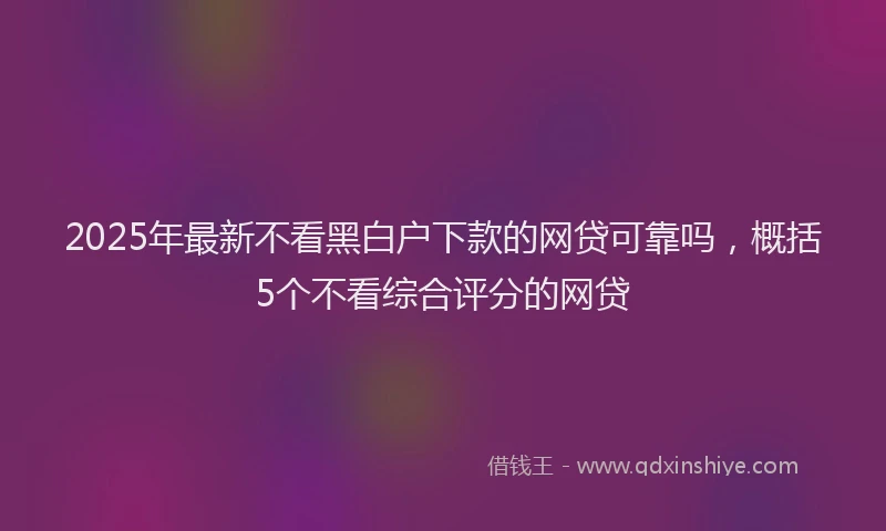 2025年最新不看黑白户下款的网贷可靠吗，概括5个不看综合评分的网贷