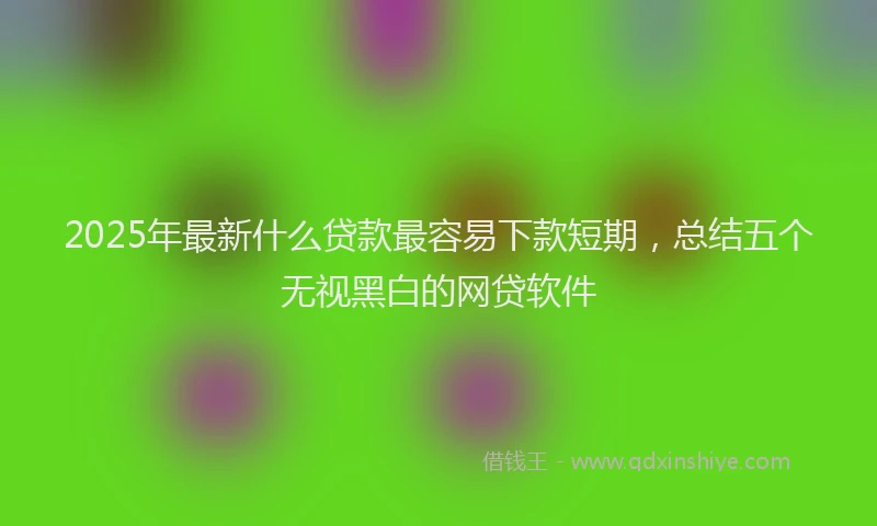 2025年最新什么贷款最容易下款短期，总结五个无视黑白的网贷软件