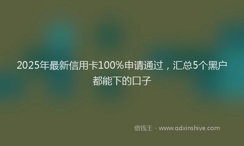 2025年最新信用卡100%申请通过，汇总5个黑户都能下的口子