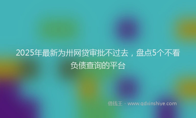 2025年最新为卅网贷审批不过去，盘点5个不看负债查询的平台