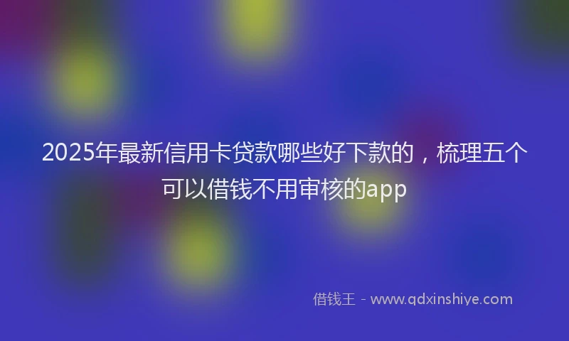 2025年最新信用卡贷款哪些好下款的，梳理五个可以借钱不用审核的app