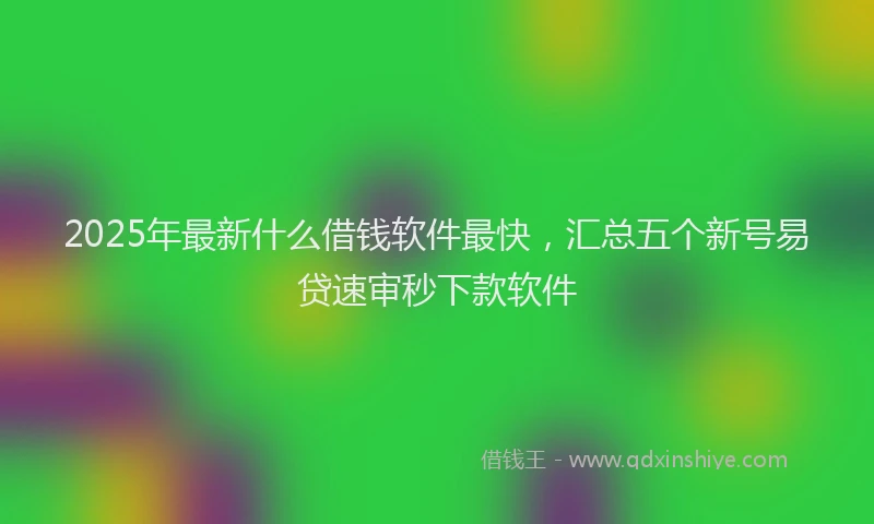 2025年最新什么借钱软件最快，汇总五个新号易贷速审秒下款软件