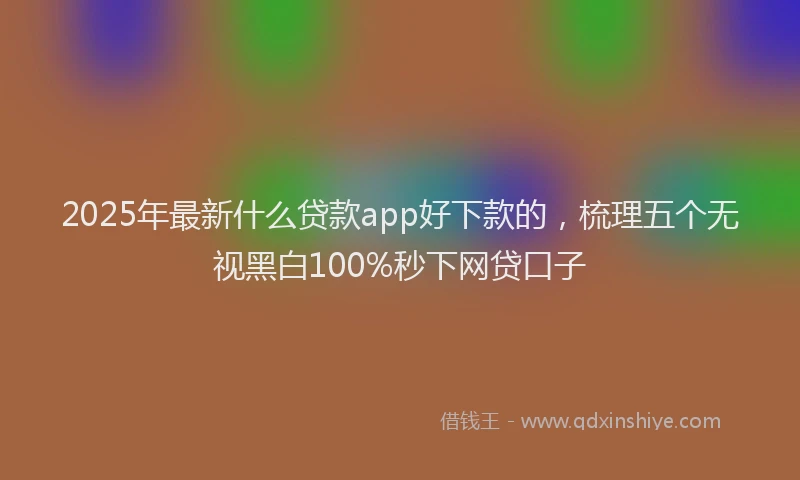 2025年最新什么贷款app好下款的，梳理五个无视黑白100%秒下网贷口子
