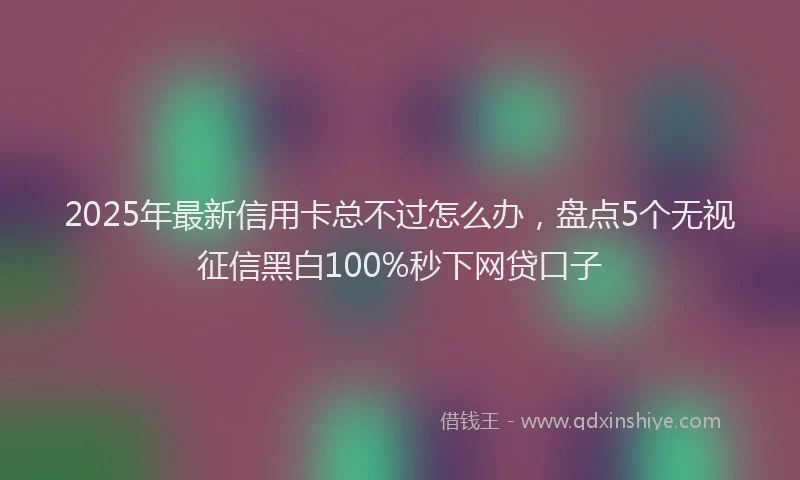 2025年最新信用卡总不过怎么办，盘点5个无视征信黑白100%秒下网贷口子