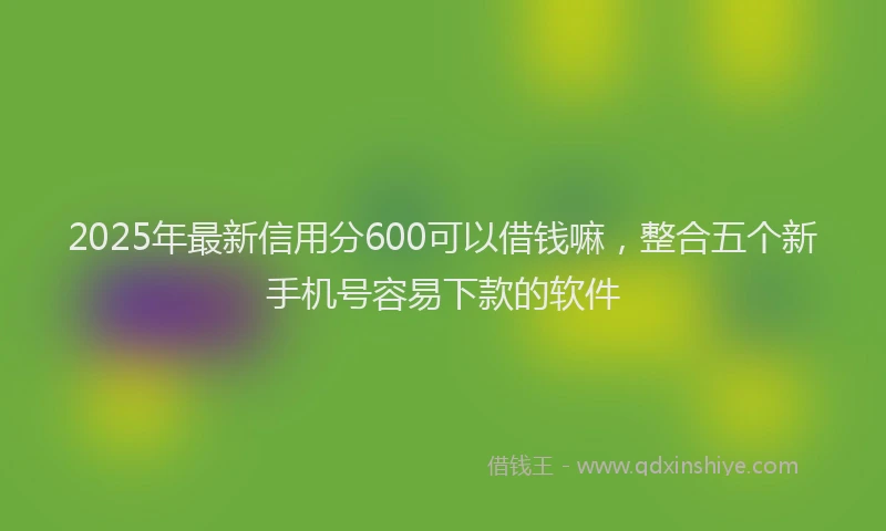 2025年最新信用分600可以借钱嘛，整合五个新手机号容易下款的软件