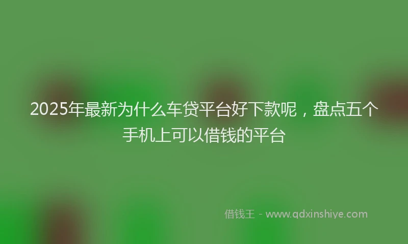 2025年最新为什么车贷平台好下款呢，盘点五个手机上可以借钱的平台