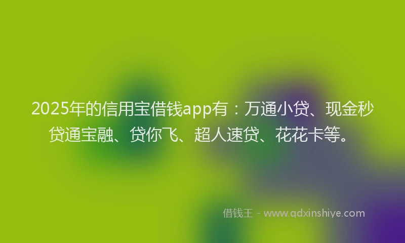 2025年的信用宝借钱app有：万通小贷、现金秒贷通宝融、贷你飞、超人速贷、花花卡等。