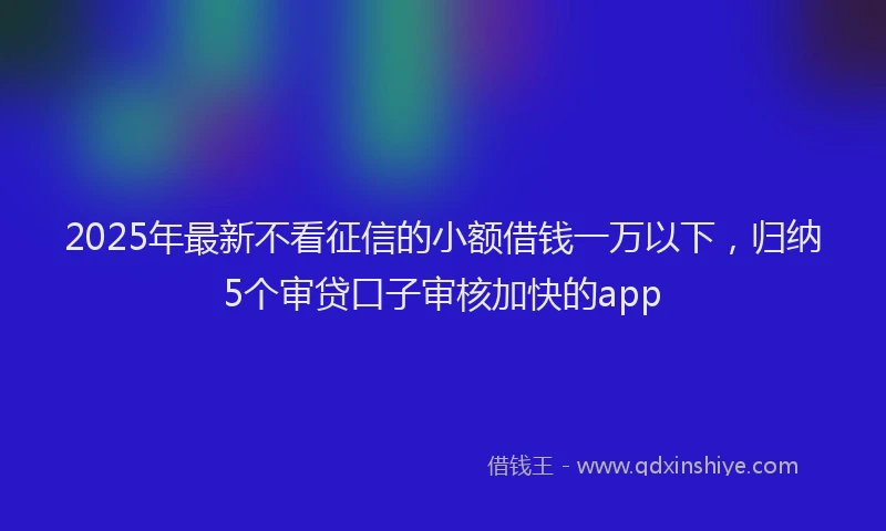 2025年最新不看征信的小额借钱一万以下，归纳5个审贷口子审核加快的app