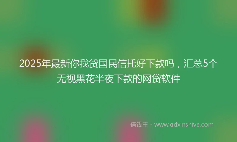 2025年最新你我贷国民信托好下款吗，汇总5个无视黑花半夜下款的网贷软件