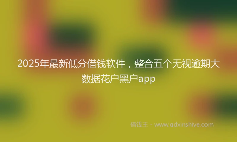 2025年最新低分借钱软件，整合五个无视逾期大数据花户黑户app