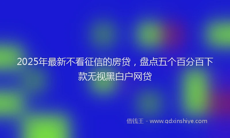 2025年最新不看征信的房贷，盘点五个百分百下款无视黑白户网贷
