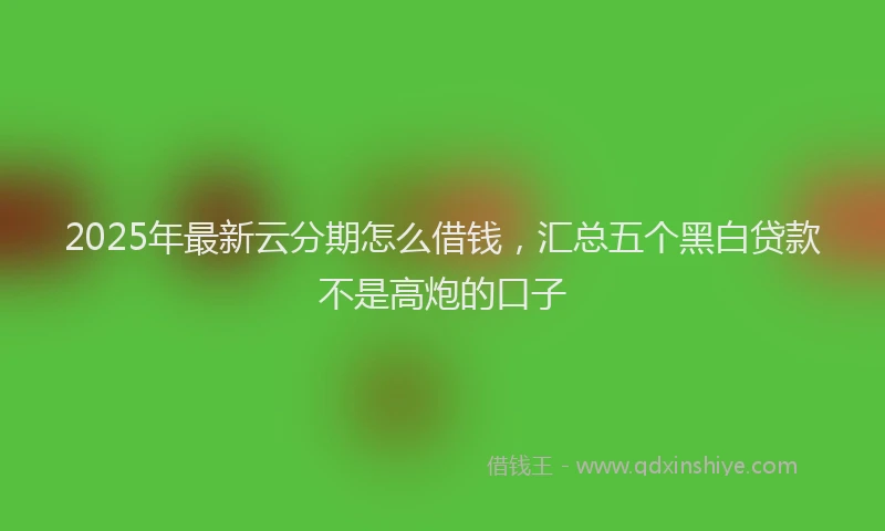 2025年最新云分期怎么借钱，汇总五个黑白贷款不是高炮的口子