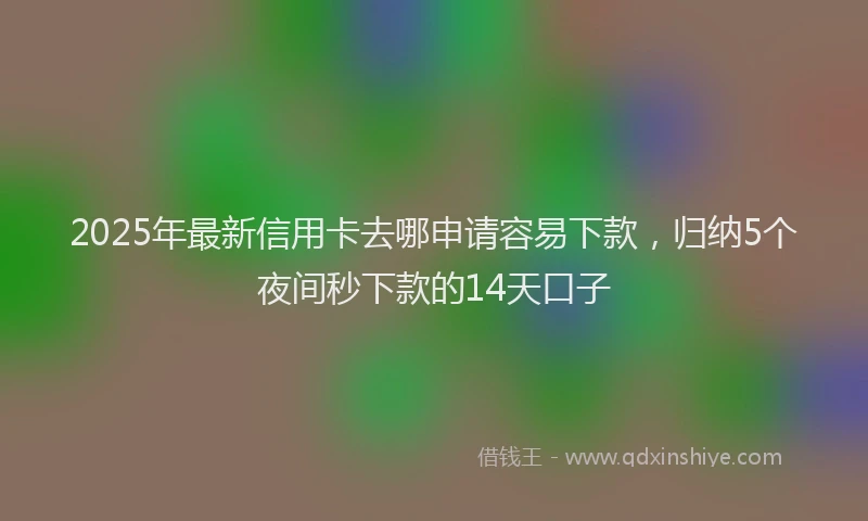 2025年最新信用卡去哪申请容易下款，归纳5个夜间秒下款的14天口子