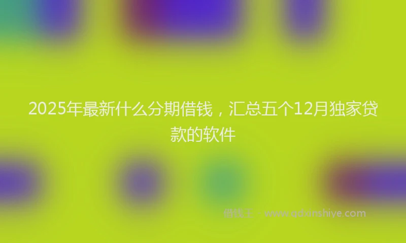 2025年最新什么分期借钱，汇总五个12月独家贷款的软件