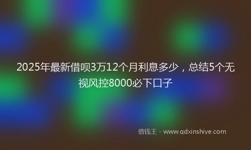 2025年最新借呗3万12个月利息多少，总结5个无视风控8000必下口子