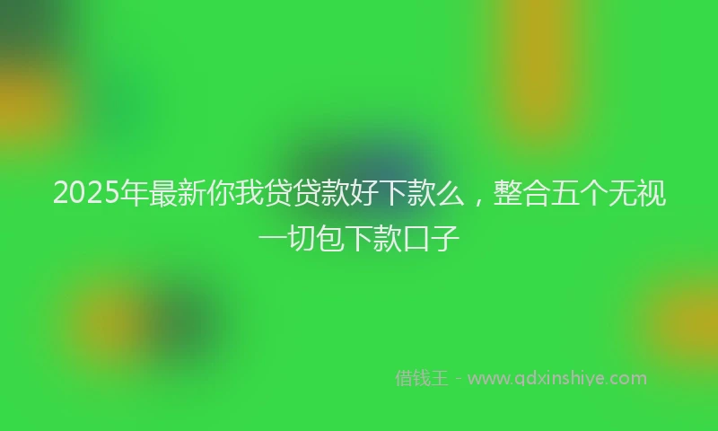 2025年最新你我贷贷款好下款么，整合五个无视一切包下款口子