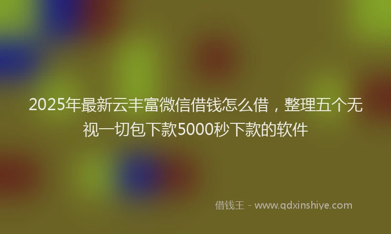 2025年最新云丰富微信借钱怎么借，整理五个无视一切包下款5000秒下款的软件